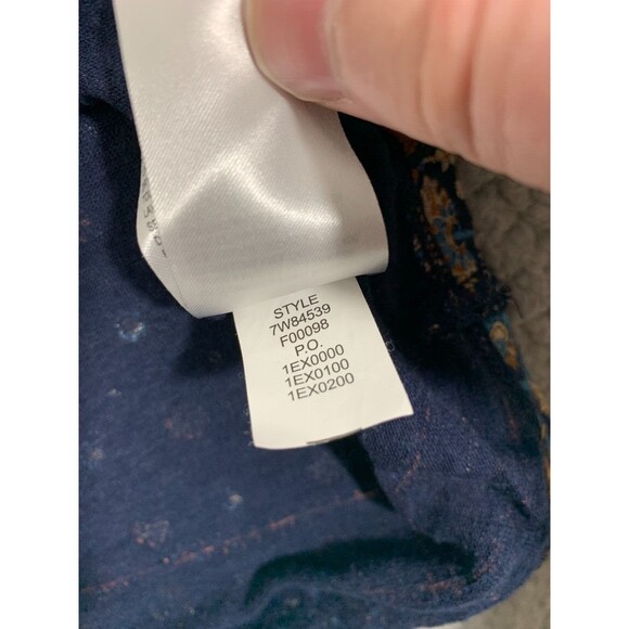 LUCKY BRAND S/P Blue Floral Mandal Geometric Artistic Design Sleeveless Shirt - Picture 5 of 9